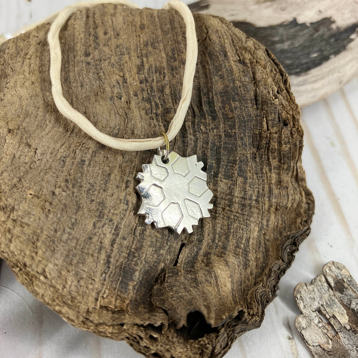 Silver Snow Fall Charm Necklace