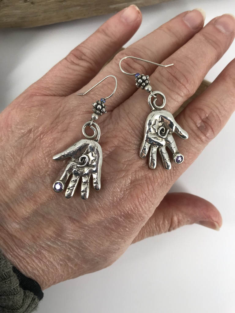 Helping Hands Fine Silver Earrings