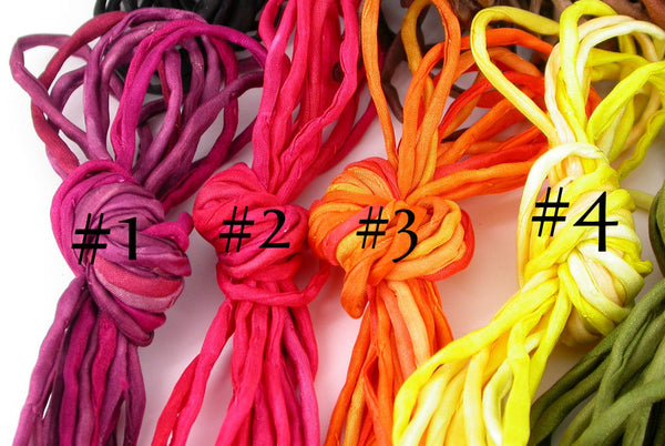 Vibrant Colored Silk Necklace Cords