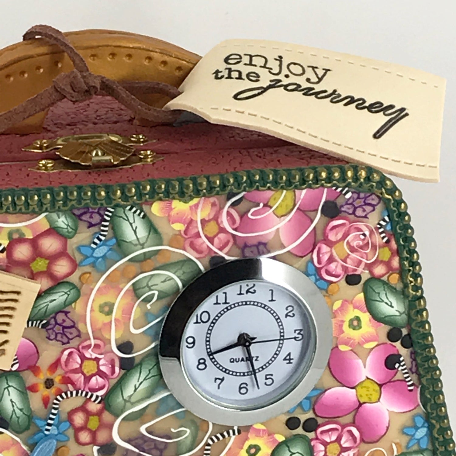 Handcrafted Polymer Clay Clocks Collection by Linda Stiles Smith of NatureScapes Studio