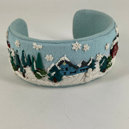 Winter Scene Cuff Bracelet