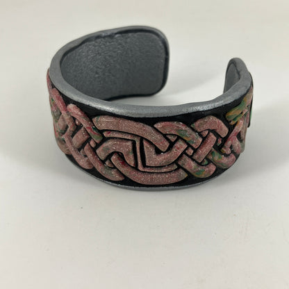 Celtic design cuff bracelet set with turquoise gemstones