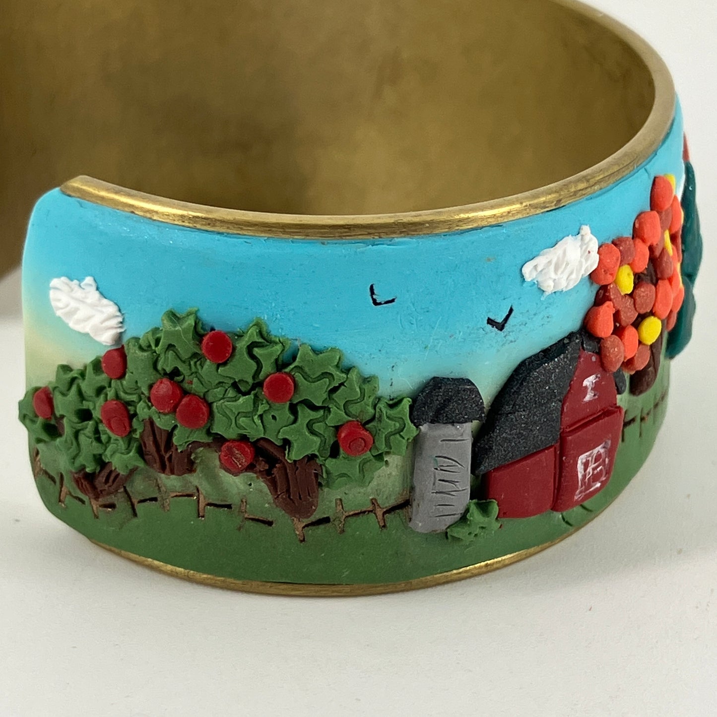 blue skies and Birds in the sky landscapes bracelet
