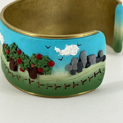blue skies and Birds in the sky landscapes bracelet