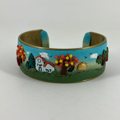 blue skies and Birds in the sky landscapes bracelet