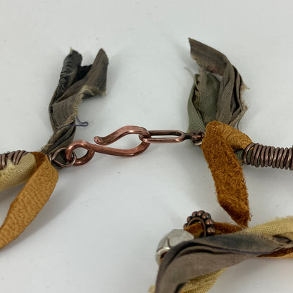 Statement Necklace with large Saucer pendant and unique neck chain