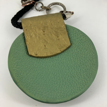 Statement Necklace with large Saucer pendant and unique neck chain