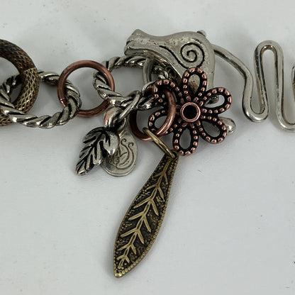 Statement Necklace with large Saucer pendant and unique neck chain