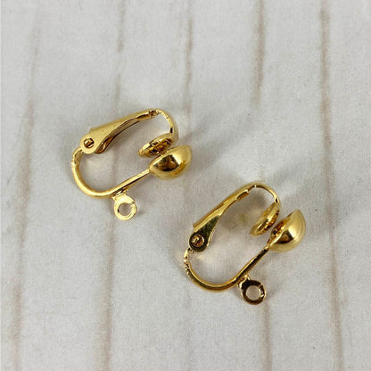 Gold Plate earring Clips to change hook earrings design. Easy lever back with ball front top. Options for NatureScapes Studio earrings.