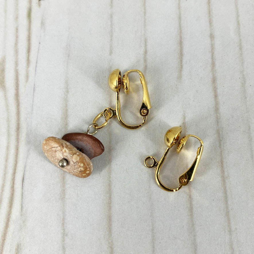 Change your dangle earrings to clip style with Gold Plated ear clips. Options at NatureScapes Studio.