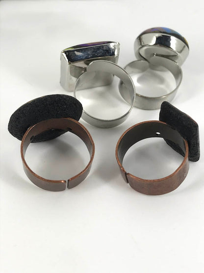 Color Nautilus Swirls Adjustable Rings