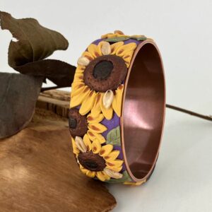 Sunflower Explosion 3D Bangle Bracelet