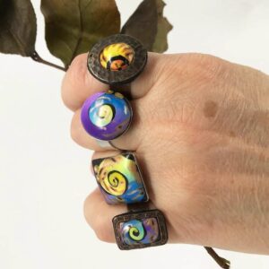 Nautilus Color Swirls Adjustable Rings
