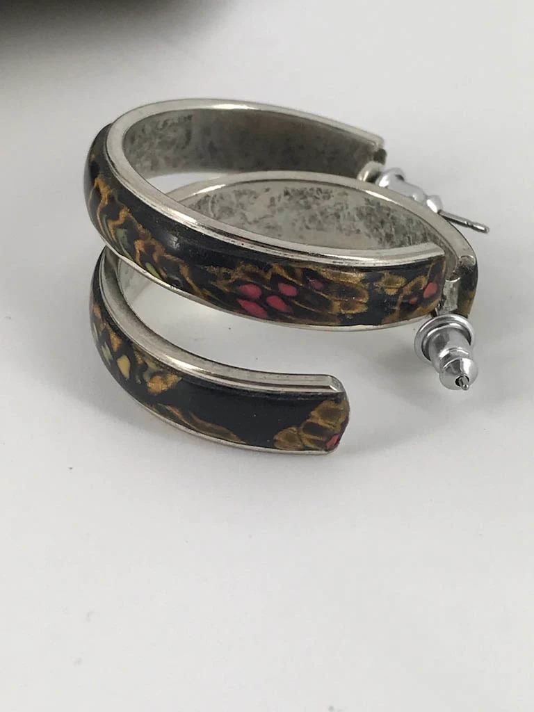 Basic Black with a Touch of Gold Hoop Earrings
