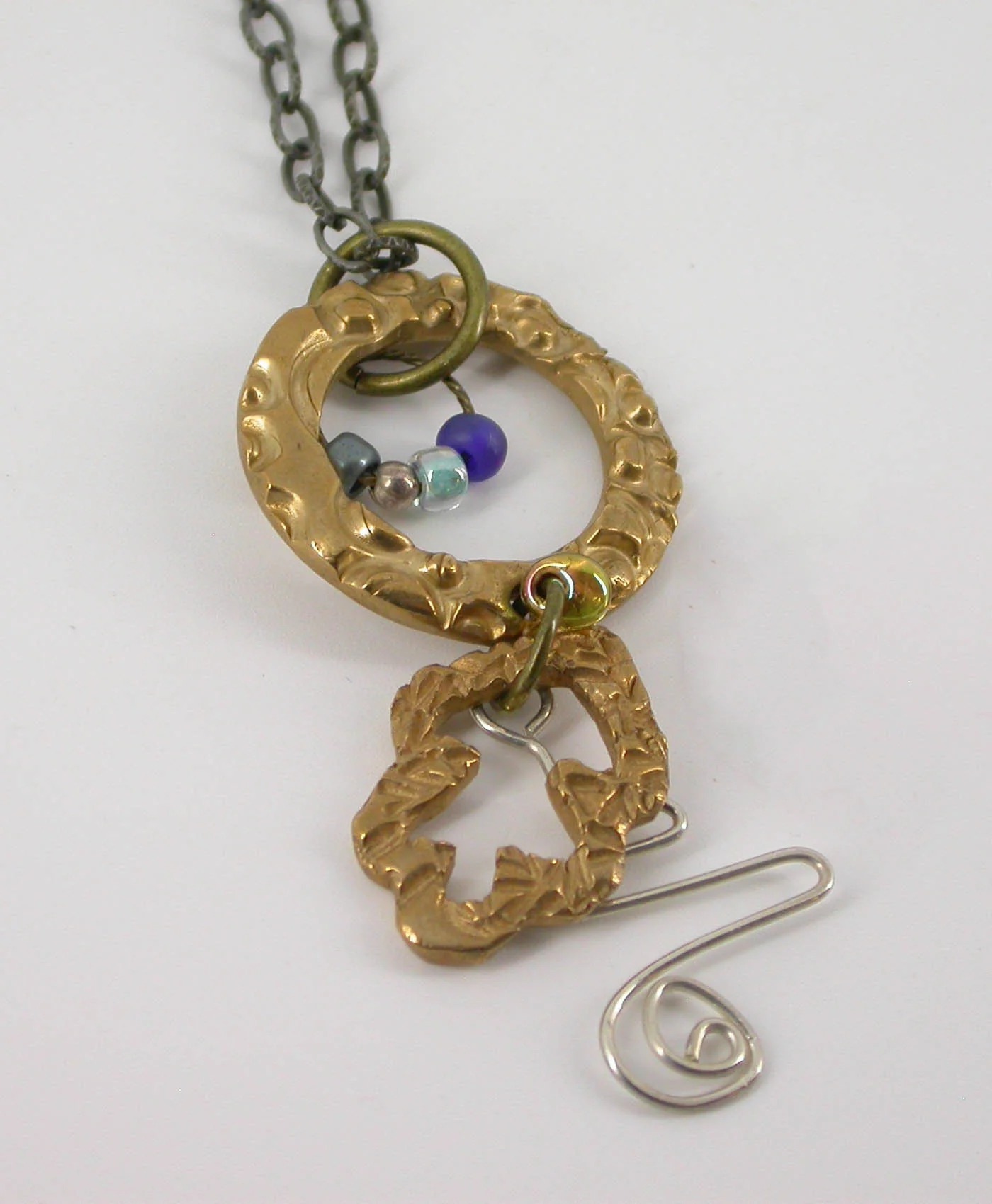 Circle Round! Bronze and Silver Necklace